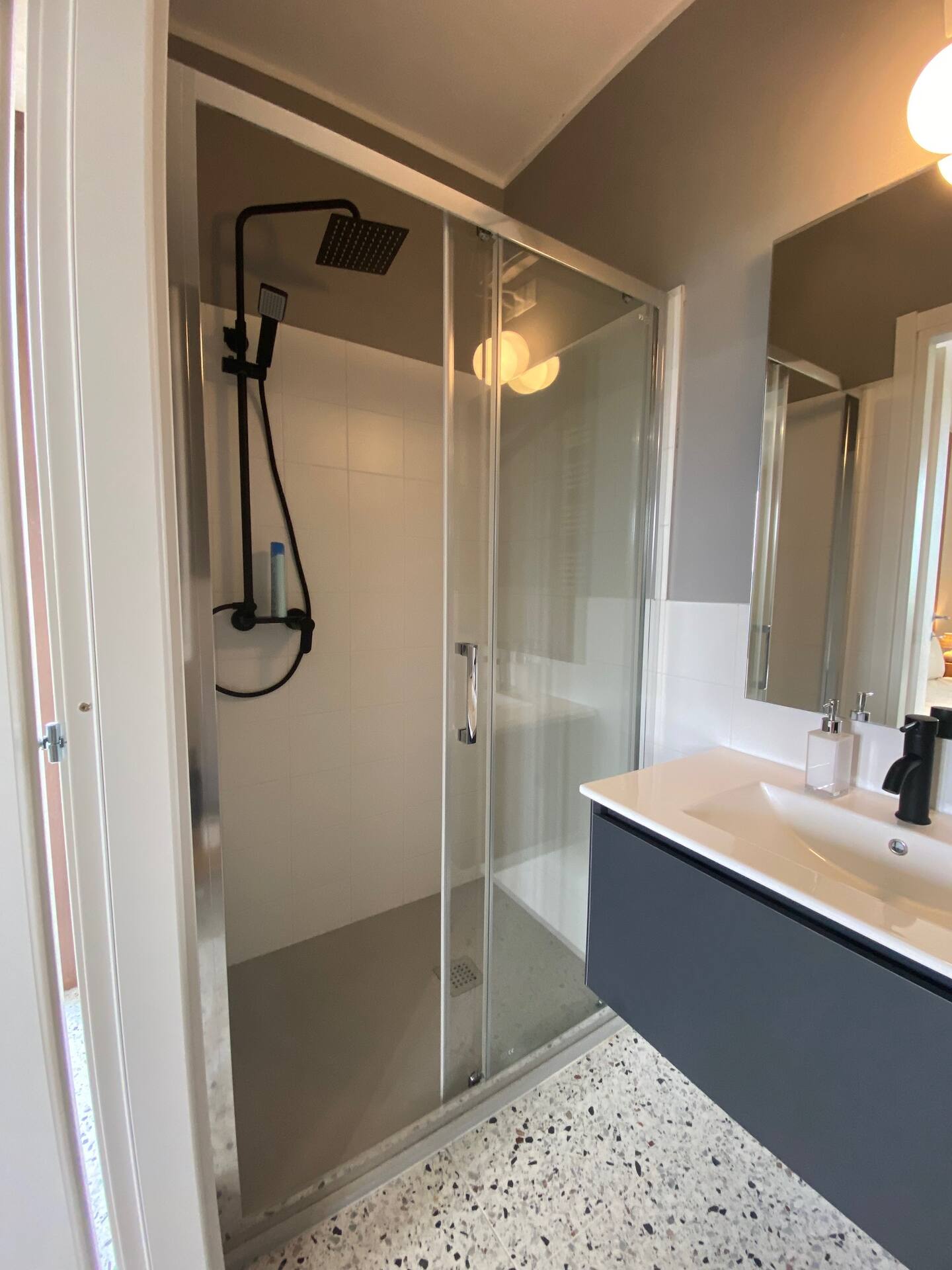 Bathroom Sink and Shower Stall